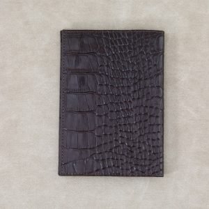 Brown Croco Passport Cover