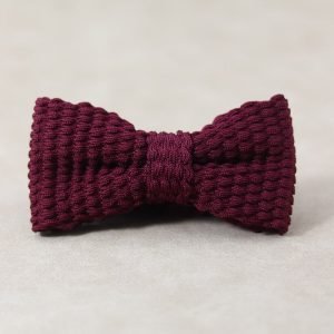 Burgundy Knitted Bow Tie