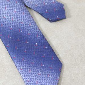 Patterned Indigo Tie