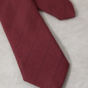 Striped Burgundy Flannel Tie