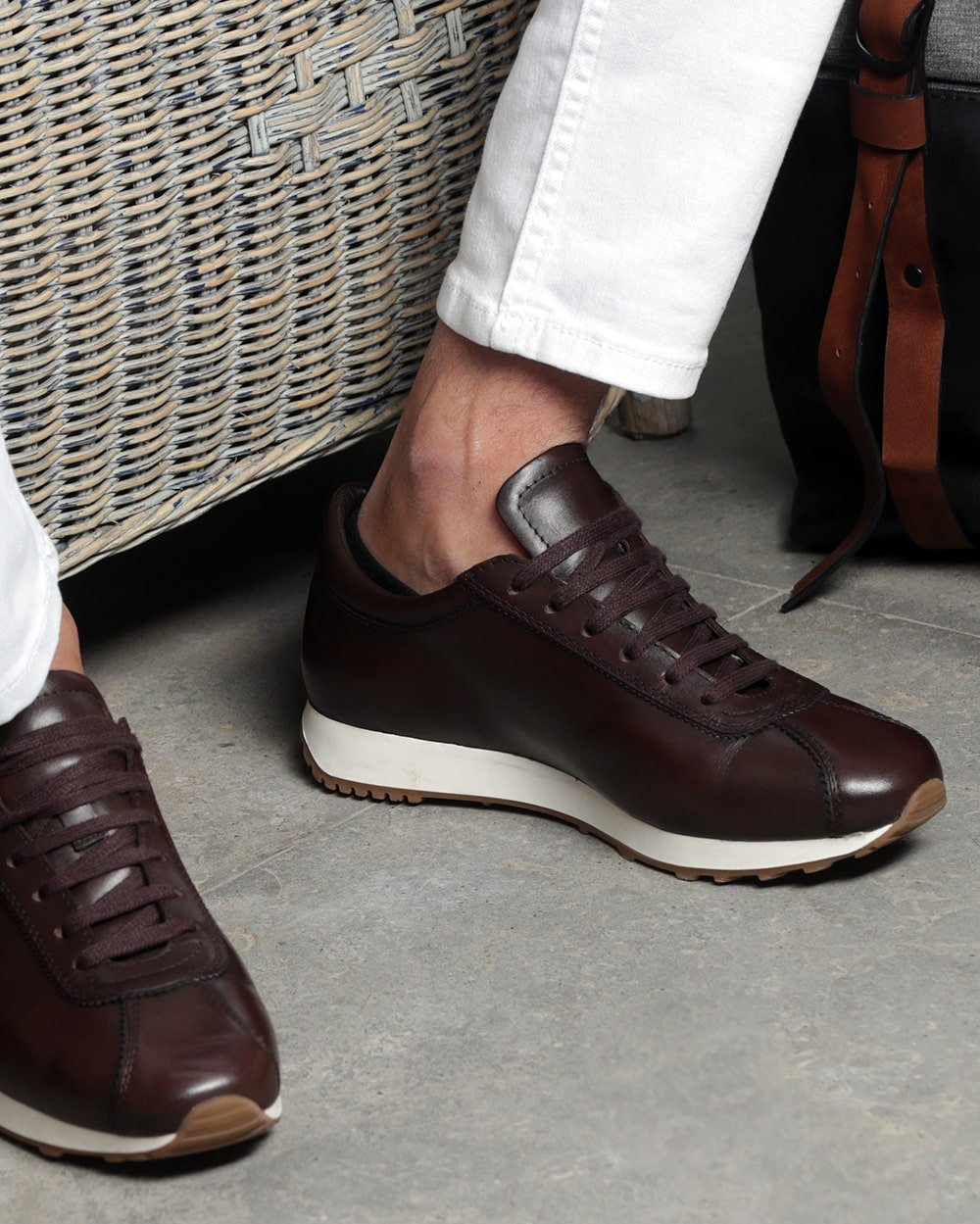 mens smart leather trainers