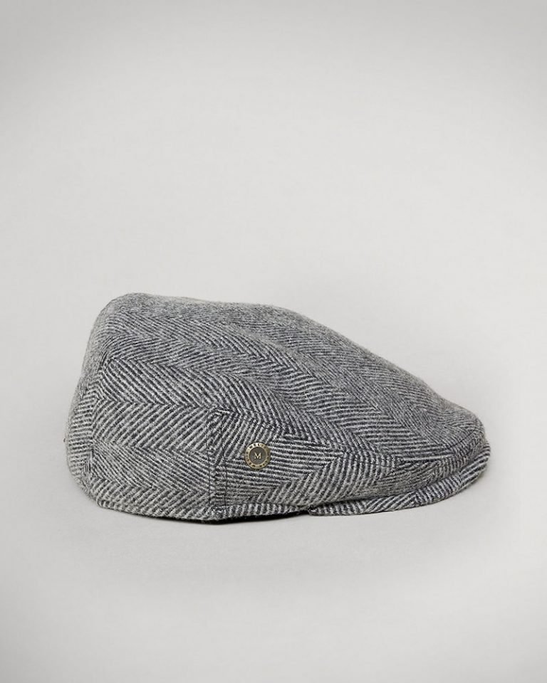 grey herringbone cap