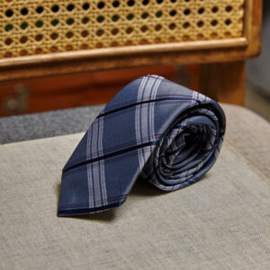 Grey Checked Slim Tie