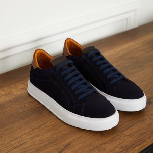 Chunky Suede Navy Sneakers