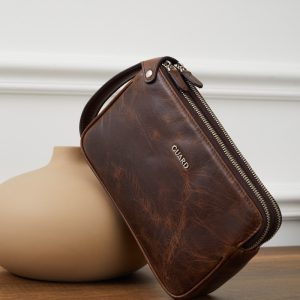 Luxurious Brown Genuine Leather Clutch