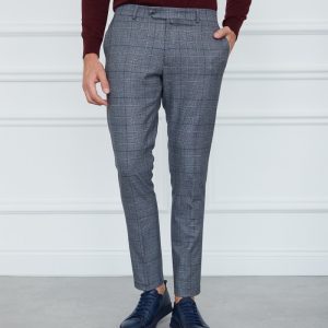 Deluxe Grey Checked Trousers