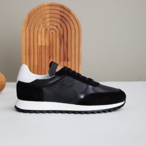 Popular Black Leather Trainers