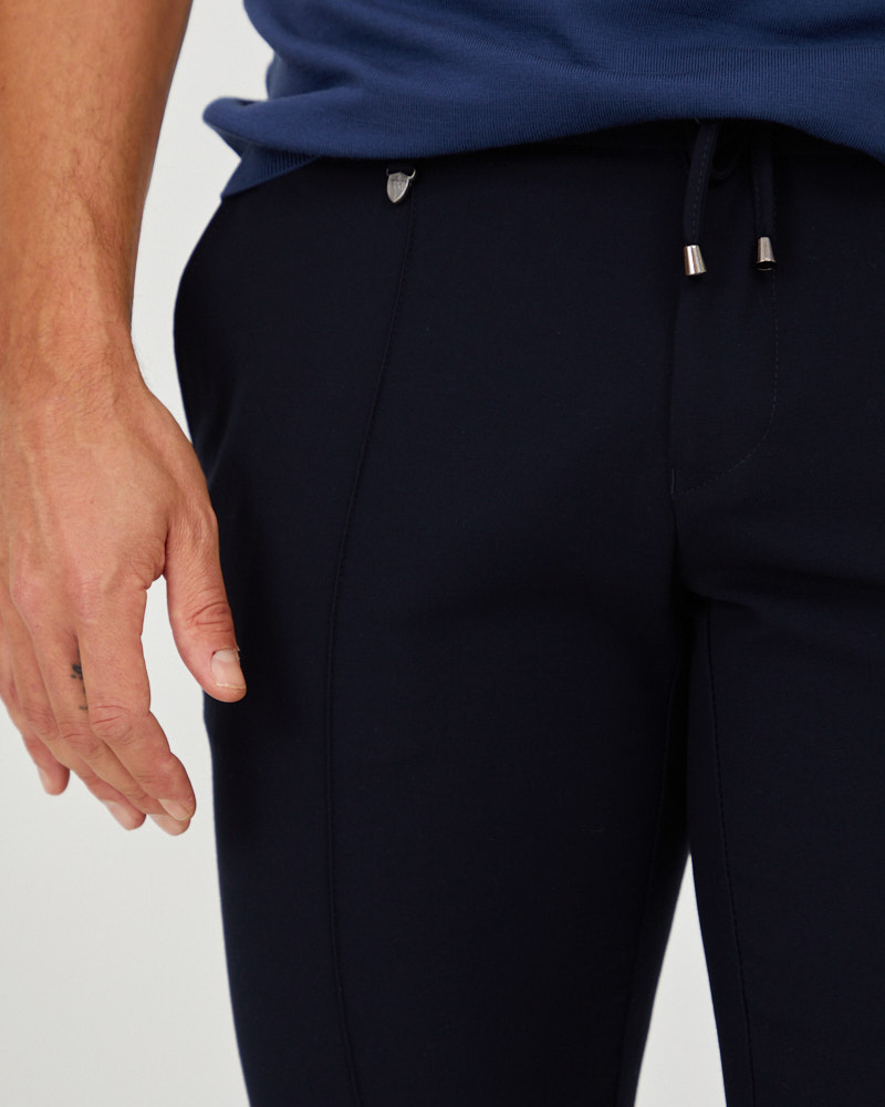 Solid Navy Trousers