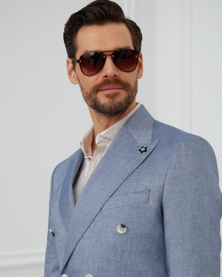 Florence Blue Linen Blazer