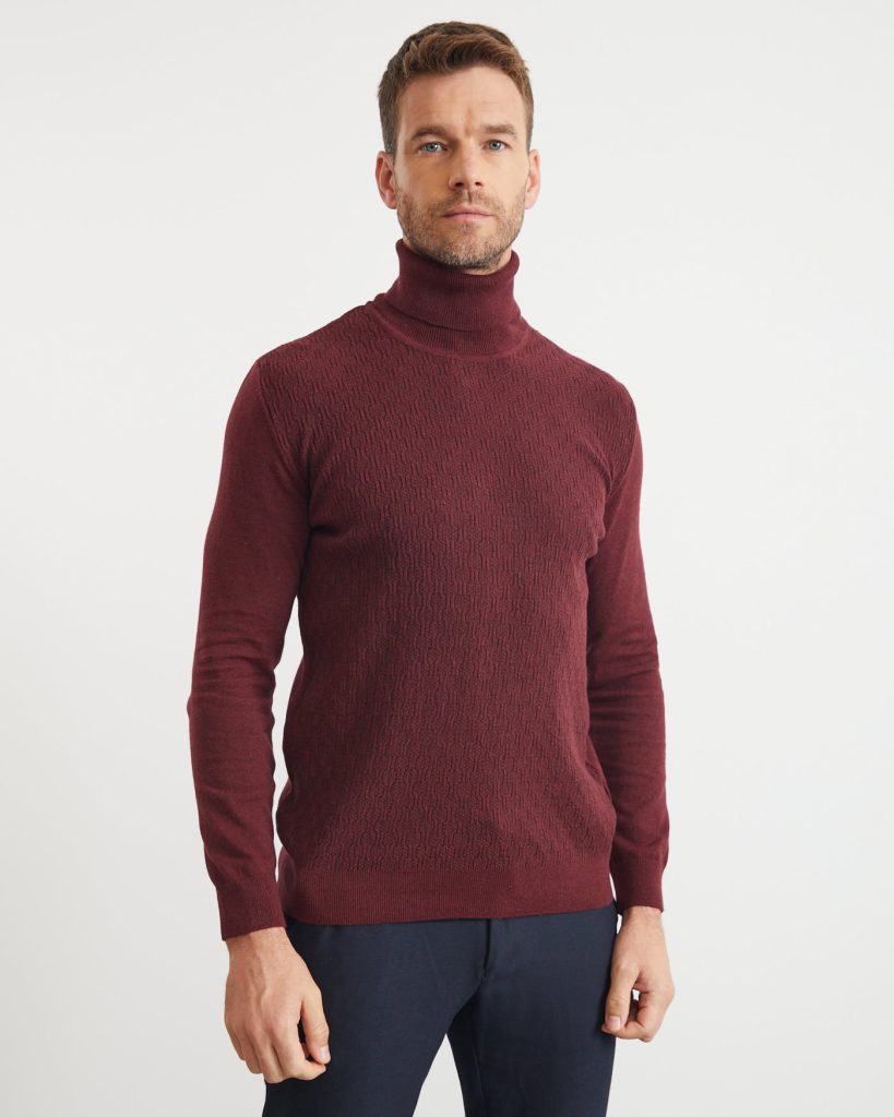 18562 Turtle Neck Jumper - Bordeaux