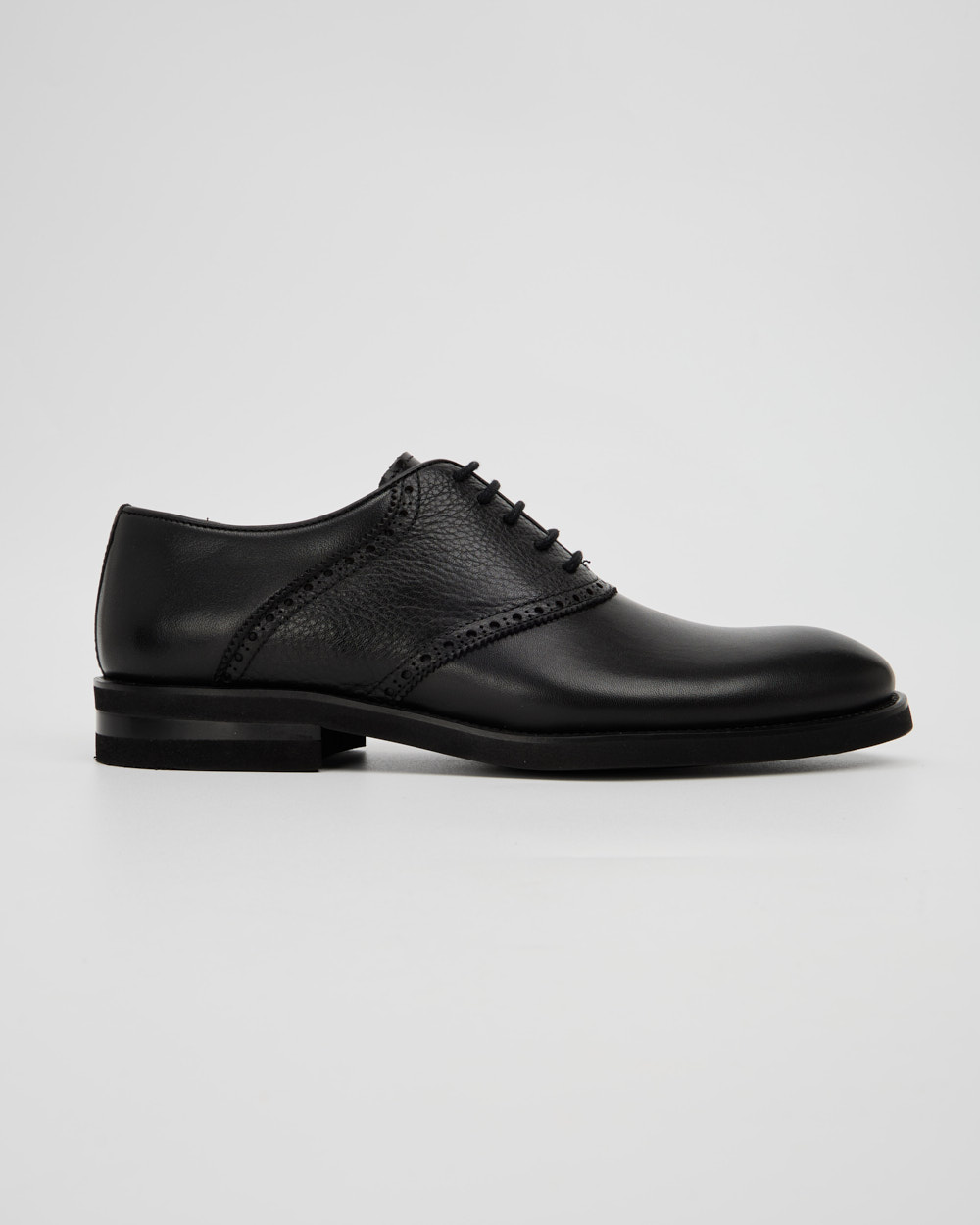 Black Suave Textured Lace Ups