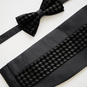 Black Mirage Cummerbund Bowtie Set