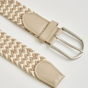 Elastic Beige White Belt