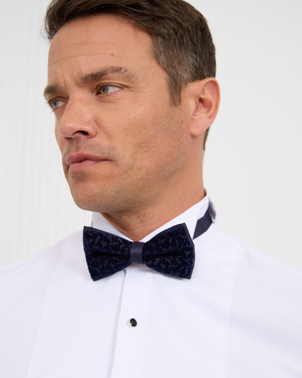 Navy Floral Cummerbund Bowtie Set