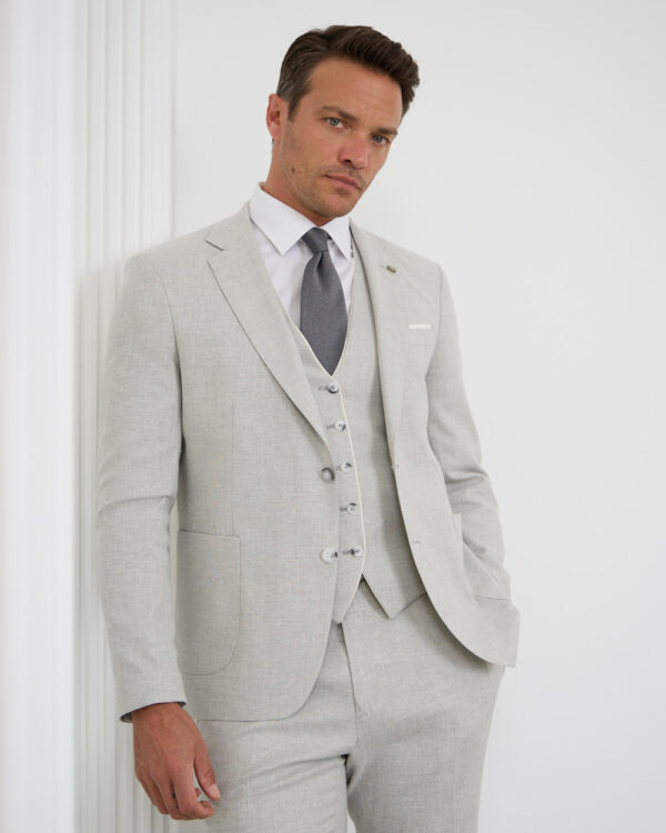 Grey Pinnacle Linen Suit