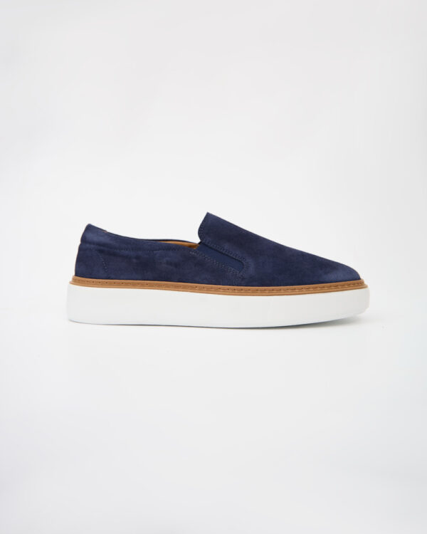 Navy Suede SlipOn Sneakers