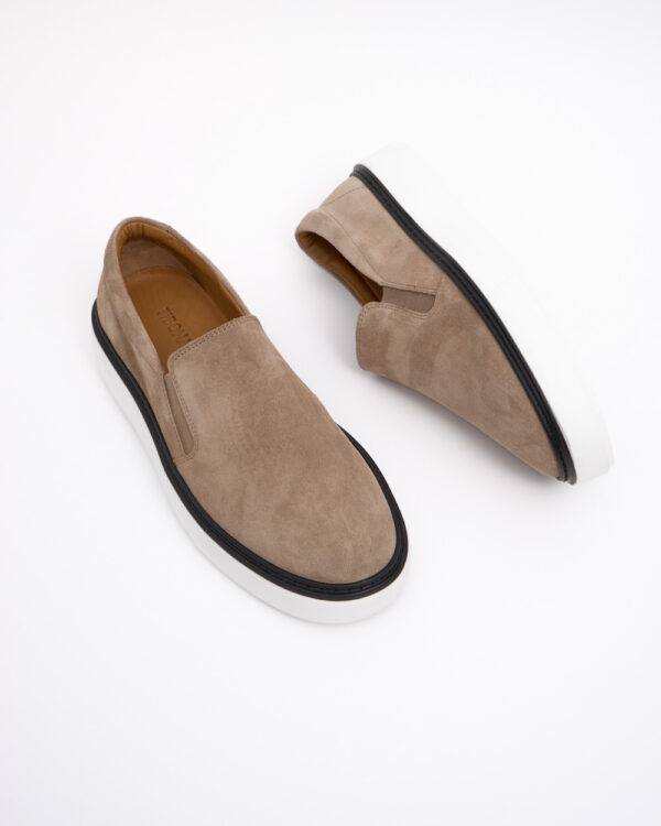 Mocha Suede SlipOn Sneakers