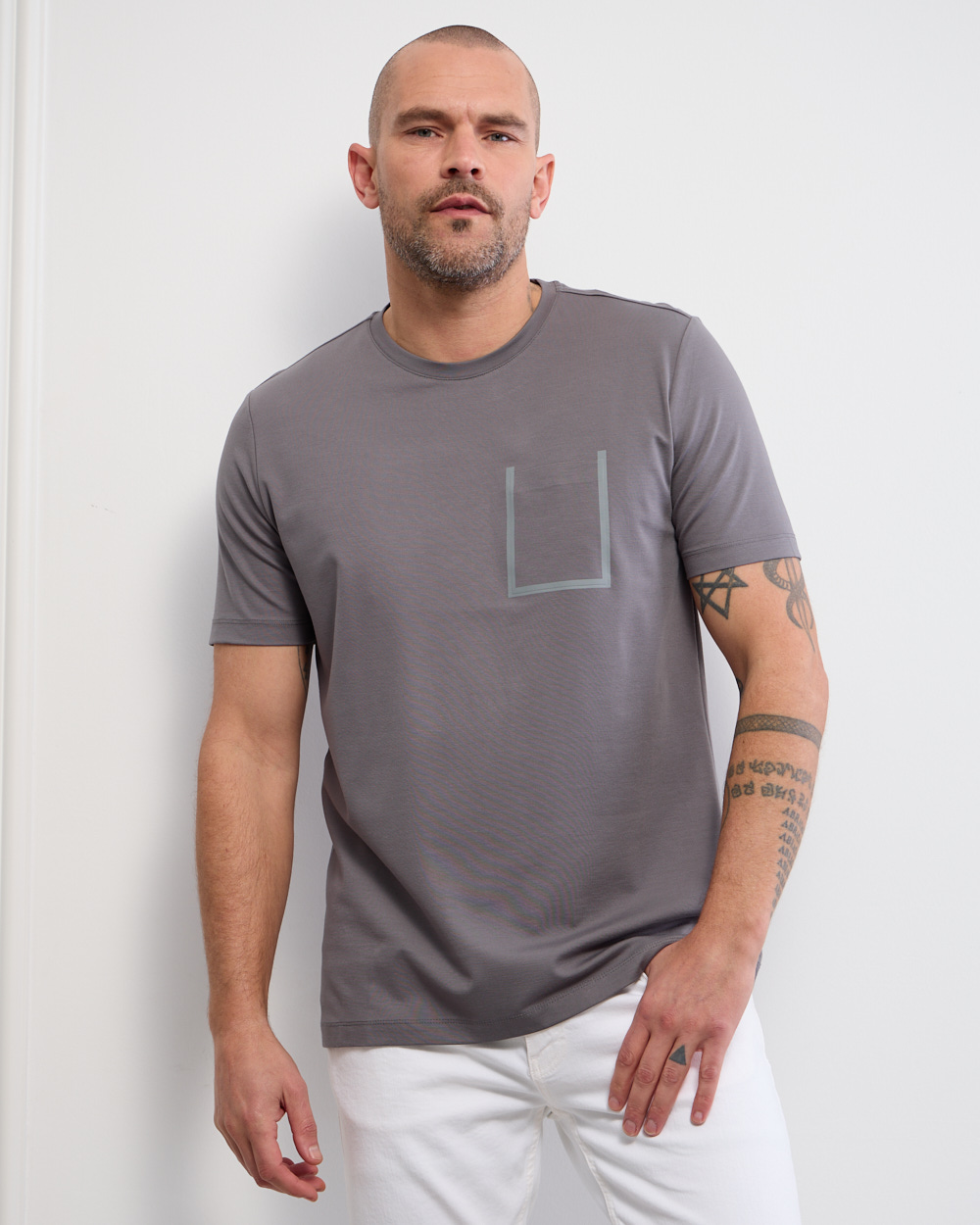 Grey Stretch Anti Wrinkle T-Shirt