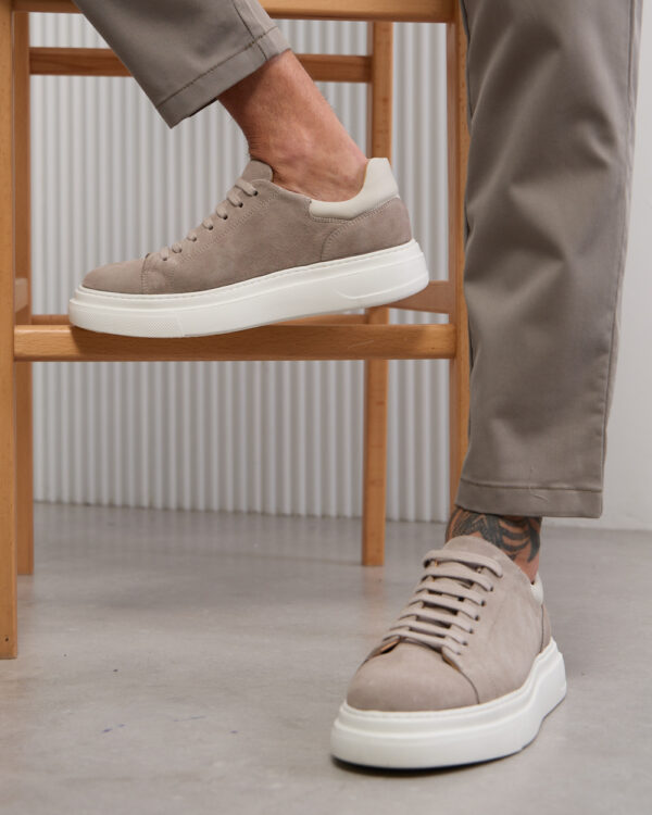 Beige Suede Comfort Sneakers