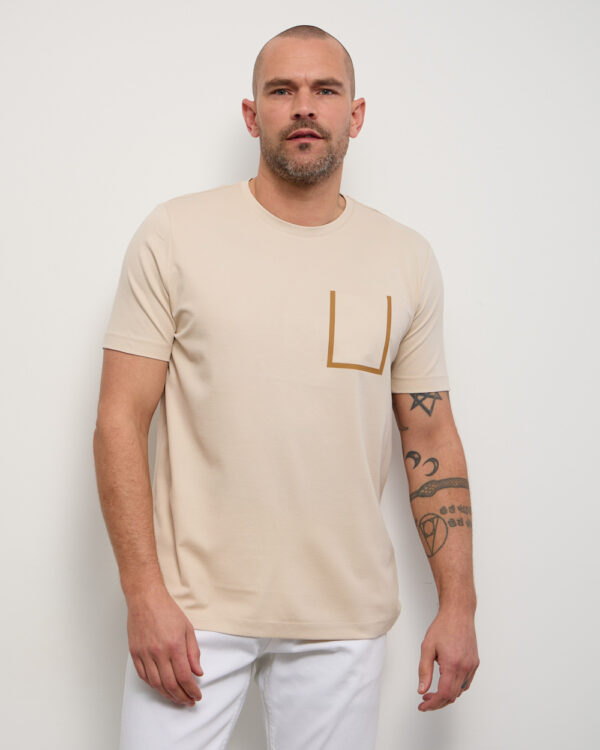 Beige Stretch Anti Wrinkle T-Shirt