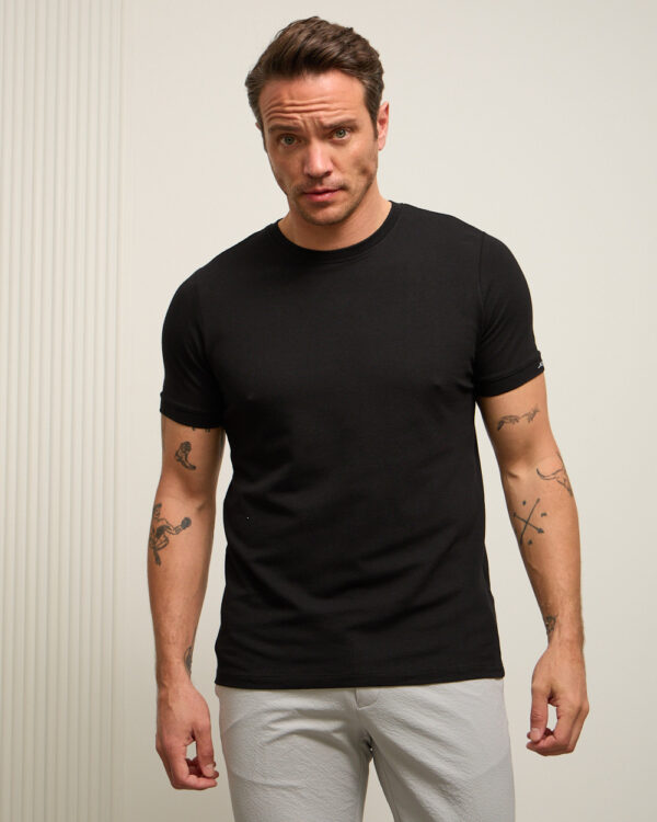 Black Refined Structured T-Shirt