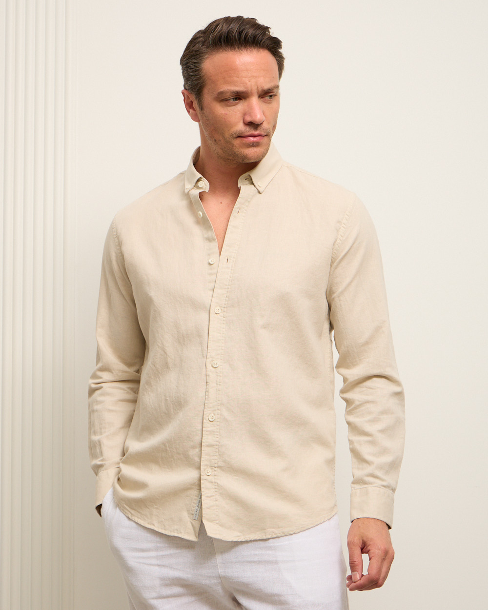 Beige Timeless Linen Shirt