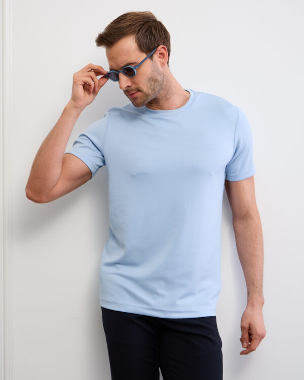 Blue Basic Anti Wrinkle T-Shirt