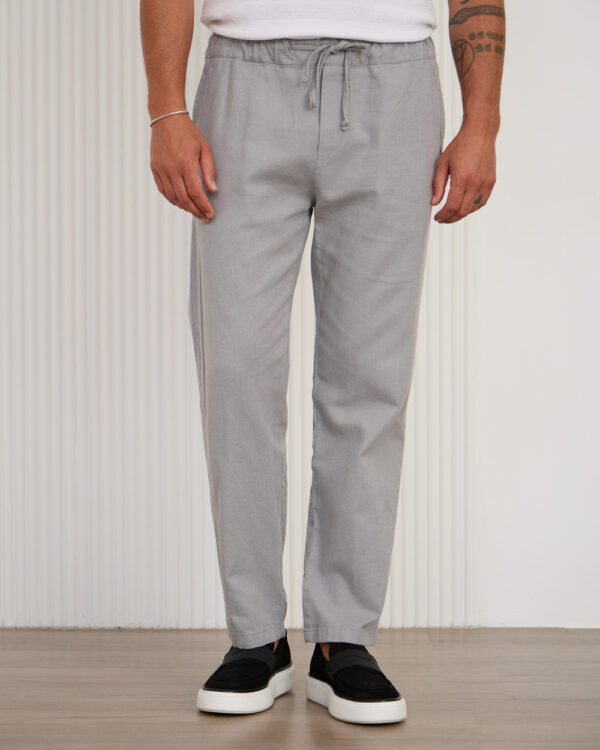 Grey Soft Linen Trousers