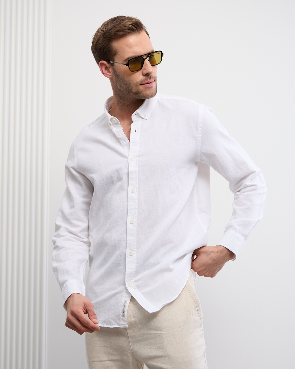 White Timeless Linen Shirt