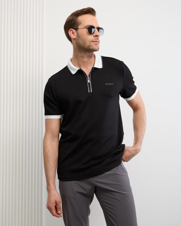 Black Contrasting Polo