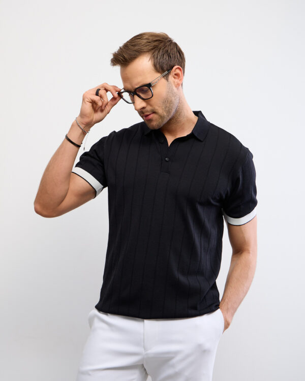 Black Luxe Rayon Polo