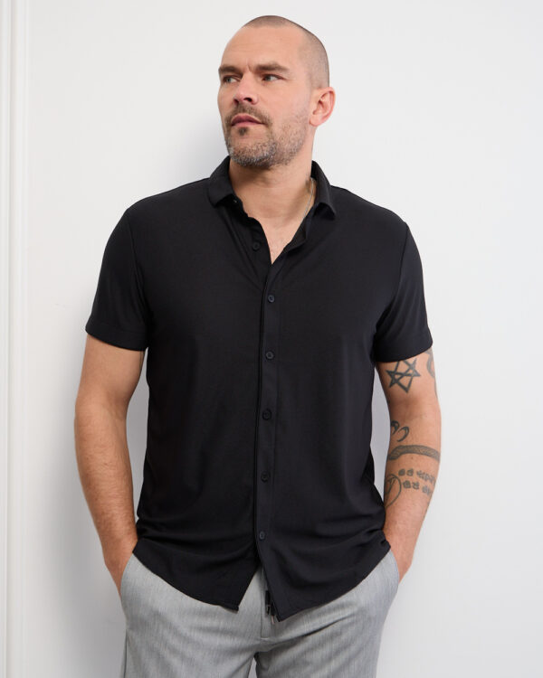 Black Fresh Tech Fabric Shirt