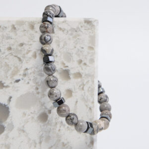 Grey Marble Beaded Bracelet