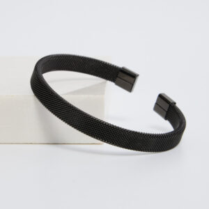 Black Flat Luxe Cuff Bracelet