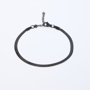 Black Flat Chain Bracelet