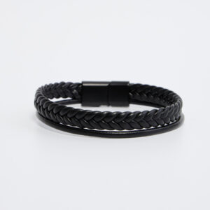 Black Pioneer Leather Bracelet