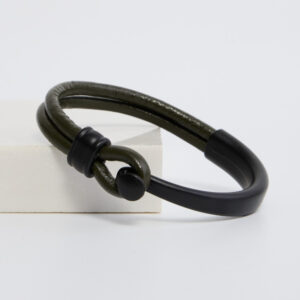 Olive Hook Leather Bracelet