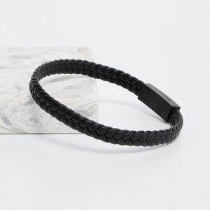 Black Native Leather Bracelet