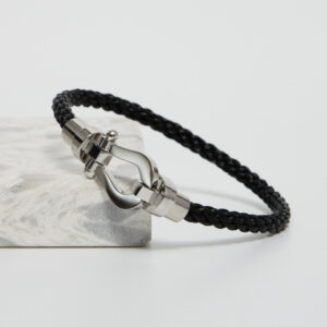 Black Braided Metal Bracelet