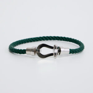 Green Braided Metal Bracelet