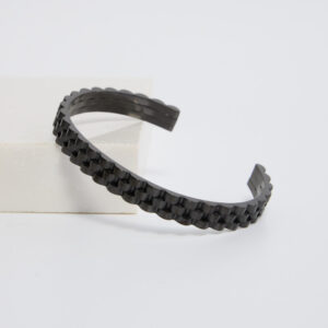 Black Sleek Texture Cuff Bracelet