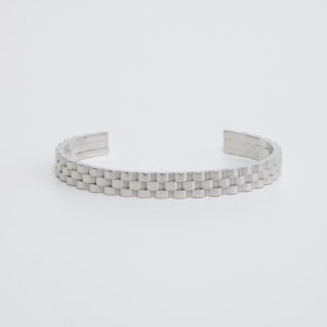Silver Sleek Texture Cuff Bracelet
