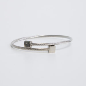 Silver Cube Cuff Bracelet