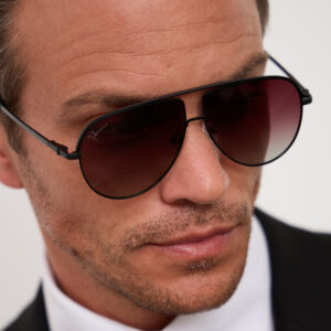 Harry Black Aviator Sunglasses
