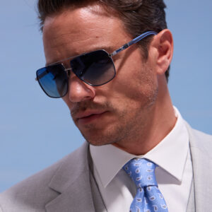 Louis Blue Aviator Sunglasses