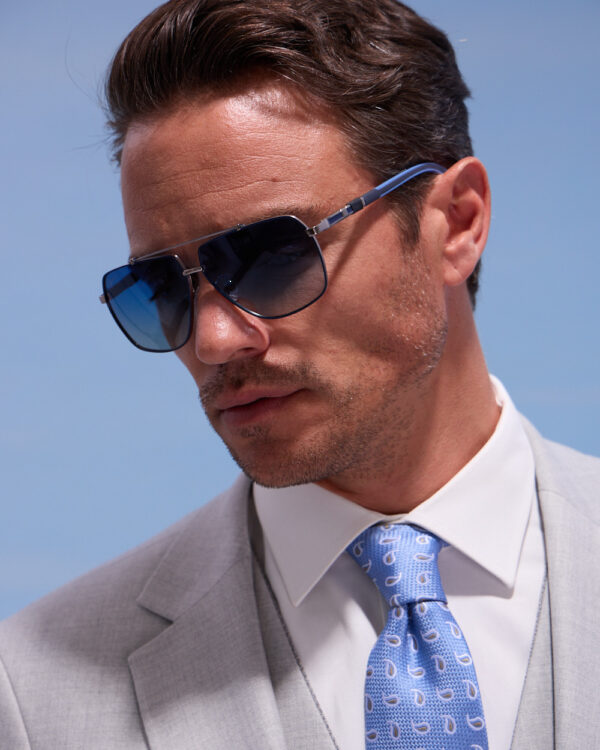 Louis Blue Aviator Sunglasses
