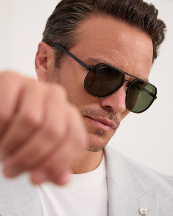 Wesley Black Aviator Sunglasses