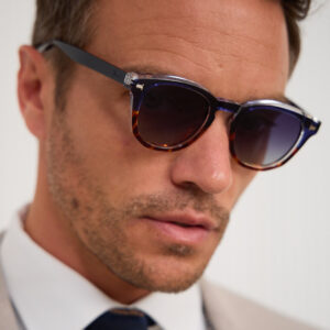 Joseph Navy Round Sunglasses