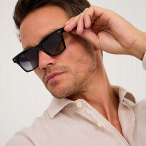 Elias Black Square Sunglasses