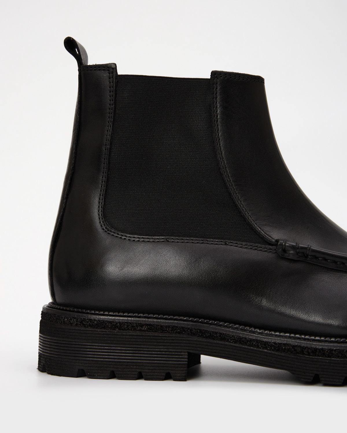 Black Moc Toe Chelsea Boots